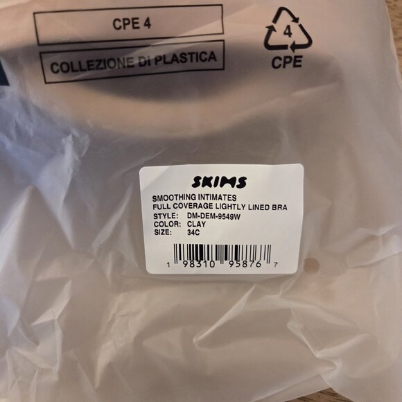 Skims Smoothing Intimates Full Coverage Lightly Lined Bra Clay Size 34C - Picture 3 of 4